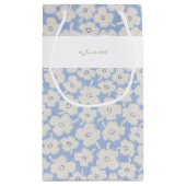 Chic Blue & White Petit Fleur Paper Napkin Kleine Geschenktüte (Rückseite)