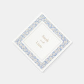 Chic Blue & White Petit Fleur Paper Napkin Serviette (Ecke)