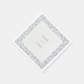 Chic Blue & White Petit Fleur Paper Napkin Serviette (Ecke)