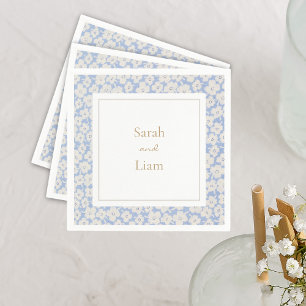 Chic Blue & White Petit Fleur Paper Napkin Serviette