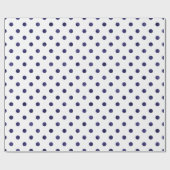 Chic blue-white polka dots muster monogramm geschenkpapier (Flach)