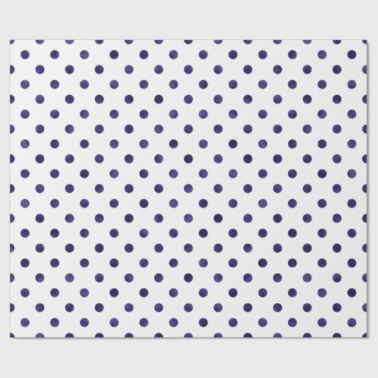 Chic blue-white polka dots muster monogramm geschenkpapier (Flach)