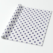Chic blue-white polka dots muster monogramm geschenkpapier (Ungerollt)