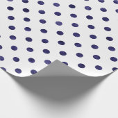 Chic blue-white polka dots muster monogramm geschenkpapier (Ecke)