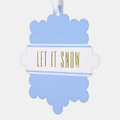 Chic Blue White Racing Stripes Festivals LASSEN ES Ornament Karte (Linke Ecke)