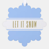 Chic Blue White Racing Stripes Festivals LASSEN ES Ornament Karte (Rückseite)