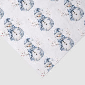 Chic Blue White Snowman Weihnachten Seidenpapier (Ausschnitt)