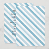 Chic Blue White Stripes Baby Dusche Einladung (Vorne/Hinten)