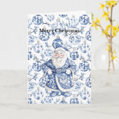 Chic Blue White Weihnachten Karte (Gelbe Blume)
