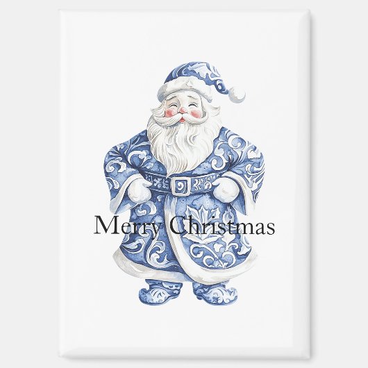 Chic Blue White Weihnachten Magnet (Vorderseite)