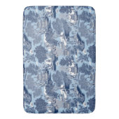 Chic Blue White Weilow Chinoiserie Hütte Badematte (Vorderseite Vertikal)