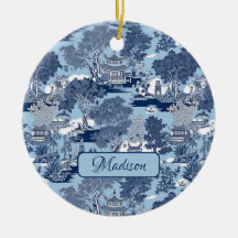 Chic Blue White Weilow Chinoiserie Hütte