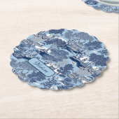 Chic Blue White Weilow Chinoiserie Hütte Untersetzer (angewinkelt)