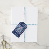 Chic Blue white willow chinoiserie toile monogramm Geschenkanhänger (Mit Garn)