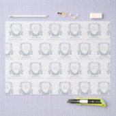 Chic Blue Wildblume Watercolor Wappen Abschluss Seidenpapier (Handwerk)