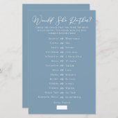 Chic Blue würde eher Brautparty spielen (Vorne/Hinten)