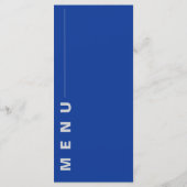 Chic Blue Yellow Floral Lemon Summer Wedding Party Menükarte (Rückseite)