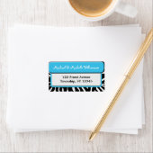 Chic Blue Zebra Print Address Labels Adressaufkleber (Insitu)