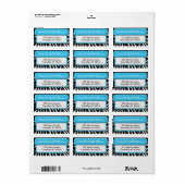 Chic Blue Zebra Print Address Labels Adressaufkleber (Vorne)