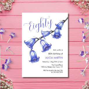 Chic Bluebell Blume Blossom 80. Geburtstag Einladung