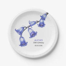 Chic Bluebell Blume Blossom Geburtstag Pappteller