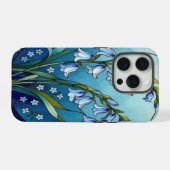 Chic bluebells forget me not stained Glass iPhone Hülle (Rückseite (Horizontal))