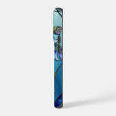 Chic bluebells forget me not stained Glass iPhone Hülle (Linke Seite)