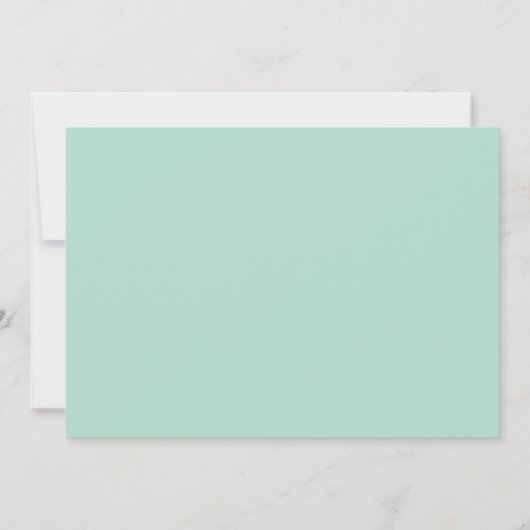 Chic Blues Peach Gold Mint Green Wedding Dankeskarte (Rückseite)