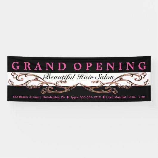 Chic Blüh Beauty Salon Boutique Grand Opening Banner (Horizontal)