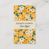 Chic Blume auf Gold Salon Haare Stylist Makeup Terminkarte (Vorderseite)