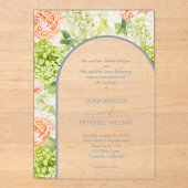 Chic Blume Blue Arch Wedding Acryleinladungen (Vorderseite)
