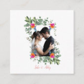 Chic Blume Bouquet Personalisiert Wedding Foto Begleitkarte (Vorderseite)