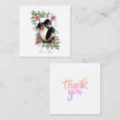 Chic Blume Bouquet Personalisiert Wedding Foto Begleitkarte (Vorne/Hinten)