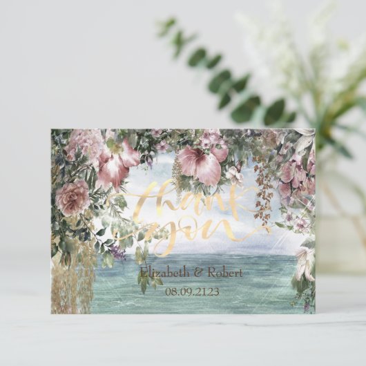 Chic Blume Dankeskarte (Stehend Vorderseite)