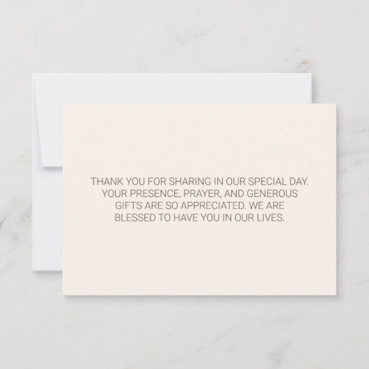 Chic Blume Dankeskarte (Rückseite)