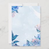 Chic Blume Glitzer Rose Kronplatz Quinceañera Einladung (Rückseite)