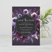 Chic Blume Lila Blumenhochzeit Save The Date (Stehend Vorderseite)