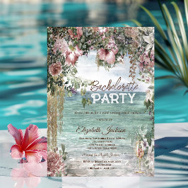 Chic Blume Ocean Glass Bachelorette Einladung
