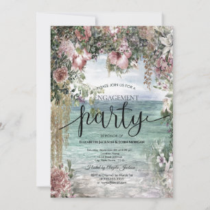 Chic Blume Ocean Verlobung Einladung