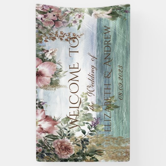 Chic Blume Ocean Wedding Banner (Vertikal)