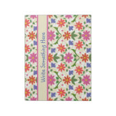 Chic Blume, Polka Dots auf Ecru Notepad oder Jotte Notizblock (Rotiert)