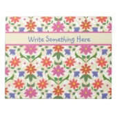 Chic Blume, Polka Dots auf Ecru Notepad oder Jotte Notizblock (Vorderseite)