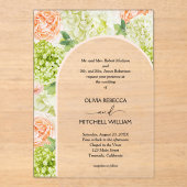 Chic Blume Rosa Arch Wedding Acryleinladungen (Vorderseite)