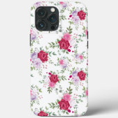 Chic Blume Rosa und Rot Botanisch Stilvoll Case-Mate iPhone Hülle (Rückseite)
