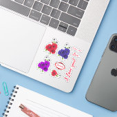 Chic Blume Set, Blume Aufkleber (Laptop mit iPhone)