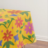 Chic Blume und Polka Dosen auf Gelbtabletten Tischdecke (Beispiel)
