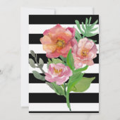 Chic Blume und Streifen Brautdusche Einladung (Rückseite)