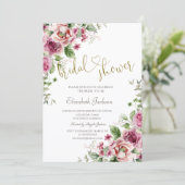 Chic Blumen Brautparty  Einladung (Stehend Vorderseite)