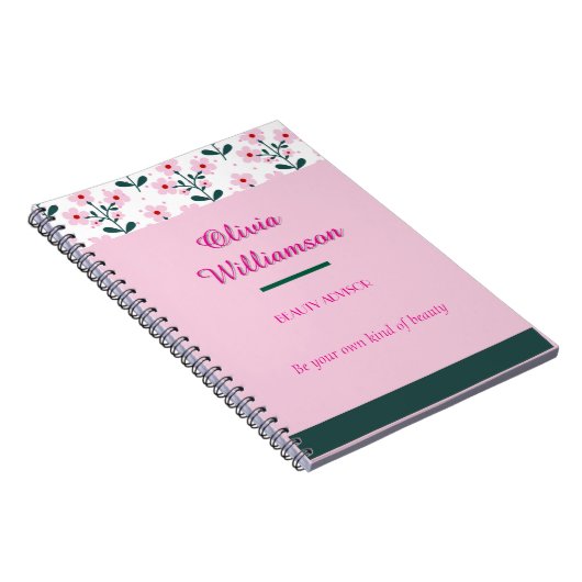 Chic, Blumen und Farbblock Notizblock (Rechte Seite)