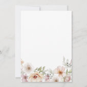 Chic Blumenbräune zum Aquarellfarben-Brautparty Einladung (Rückseite)